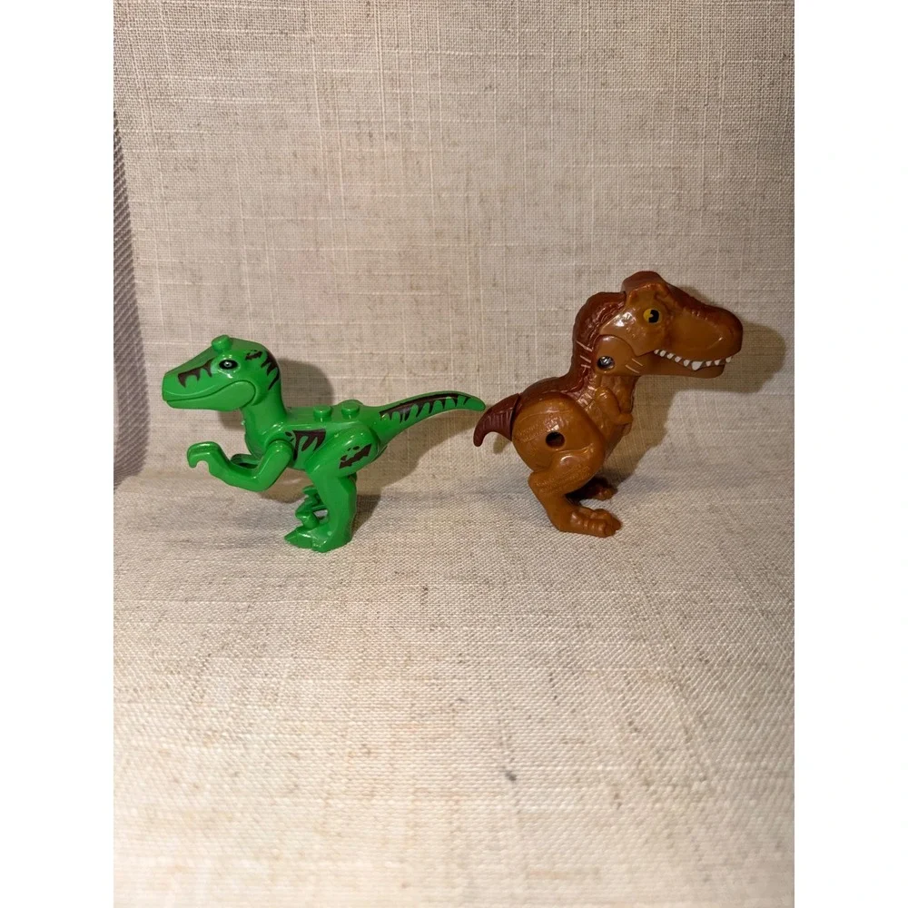 LEGO Mixed Duplo Jurassic World Dinosaur Green VelociRaptor Brown T-Rex toy